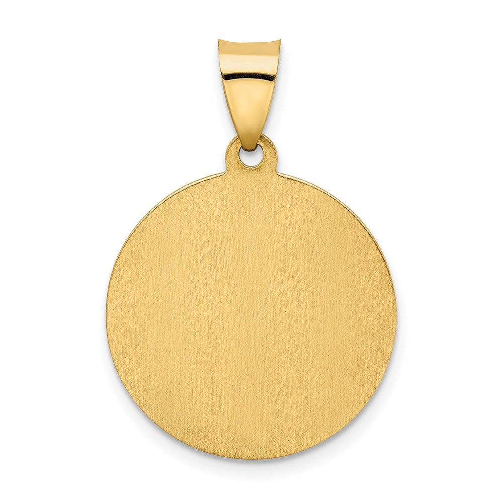 Million Charms 14K Yellow Gold Themed Hollow Polished/Satin Round Spanish San Miguel Medal