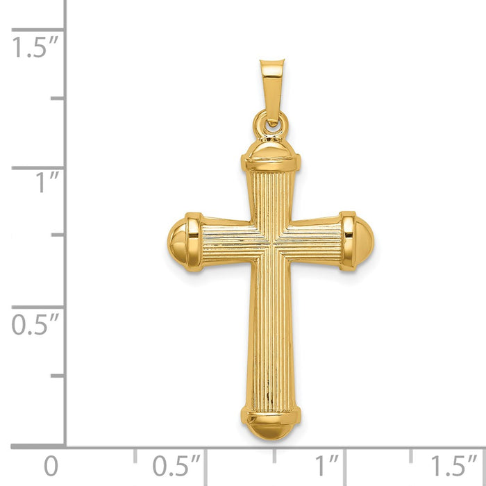 Million Charms 14K Yellow Gold Themed Hollow Polished Cross