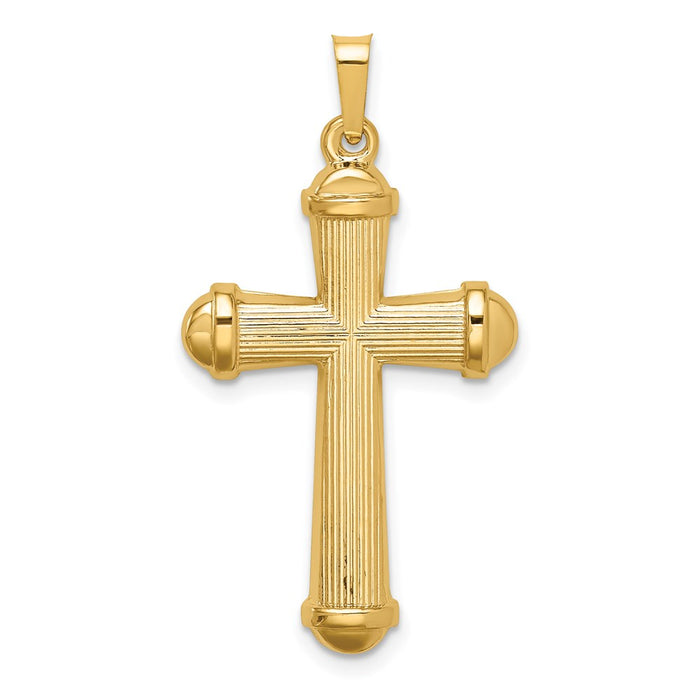 Million Charms 14K Yellow Gold Themed Hollow Polished Cross