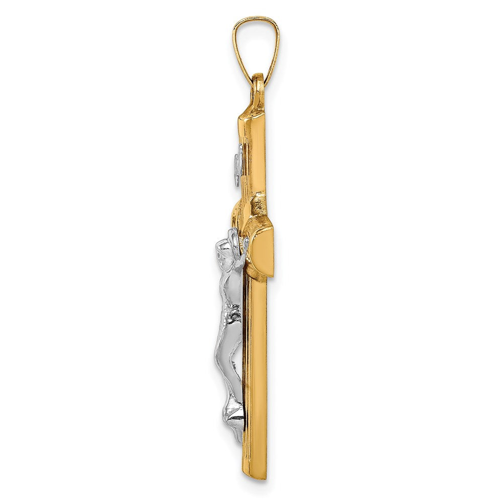 Million Charms 14K Two-Tone Hollow Polished Center X Crucifix