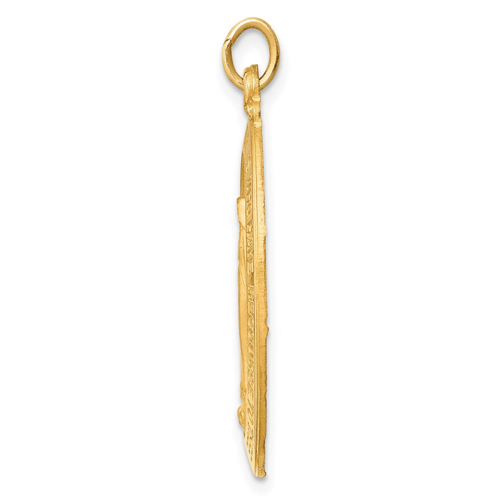 Million Charms 14K Yellow Gold Themed Solid Polished/Satin Medium Oval Religious Miraculous Medal