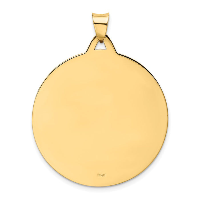 Million Charms 14K Yellow Gold Themed Solid Polished/Satin Large Raised Round Milagrosa Medal