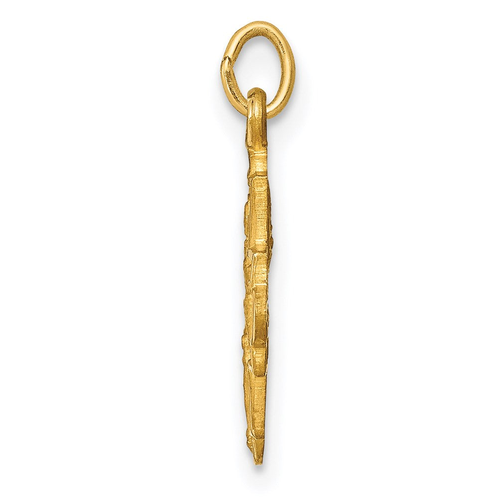 Million Charms 14K Yellow Gold Themed Solid Satin Small 4-Way Medal