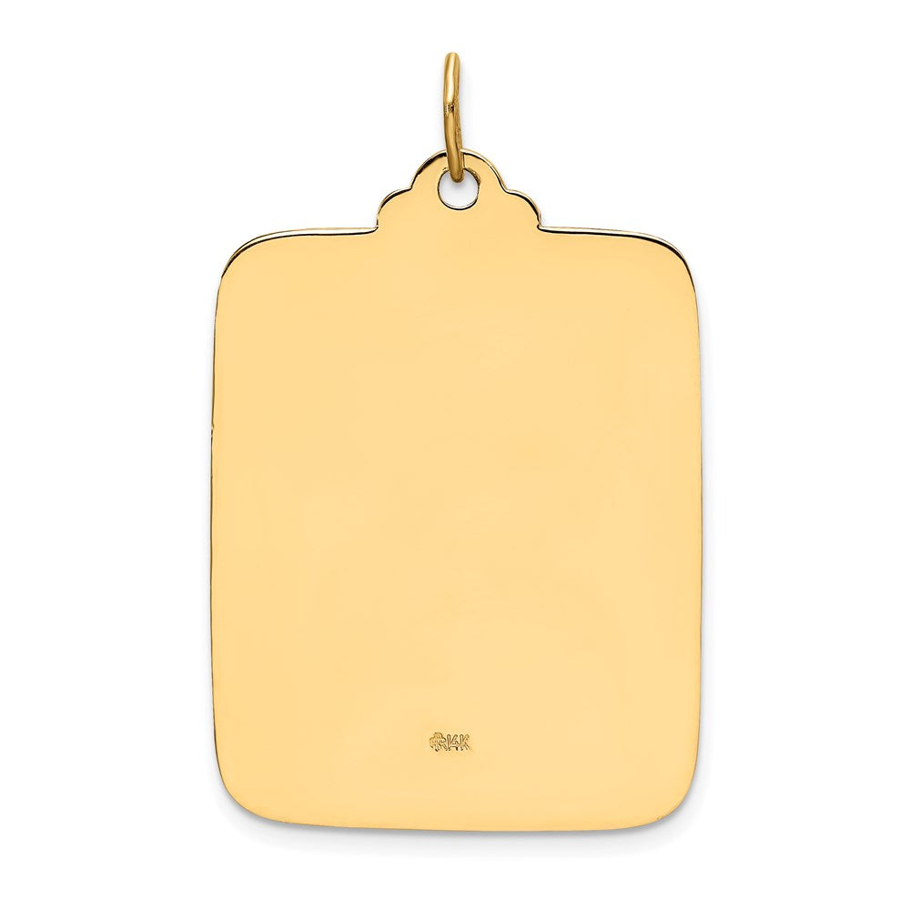 Million Charms 14K Yellow Gold Themed Solid Polished/Satin Large Rectangle Religious Saint Christopher Medal