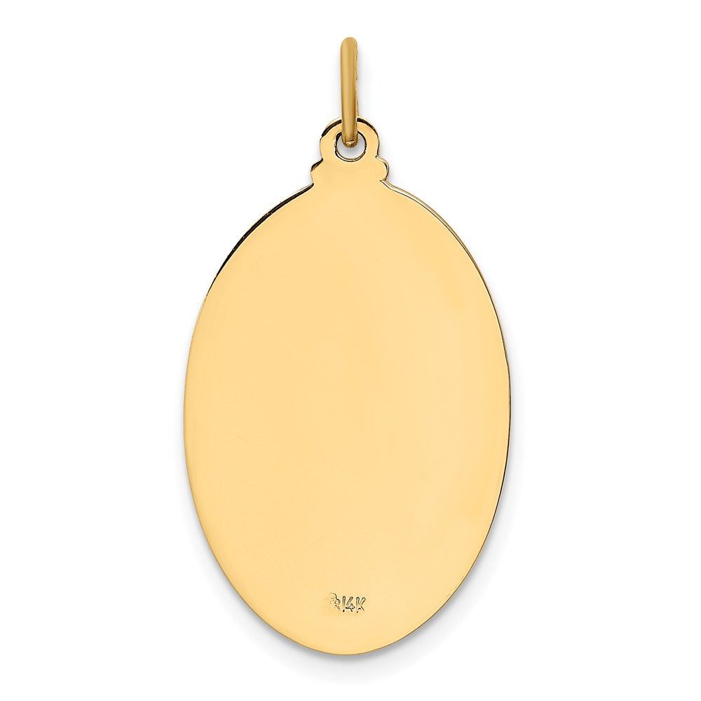 Million Charms 14K Yellow Gold Themed Solid Polished/Satin Oval Religious Saint Joseph Medal