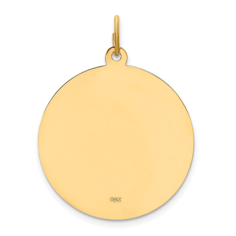 Million Charms 14K Yellow Gold Themed Solid Polished/Satin Large Round Religious Saint Joseph Medal