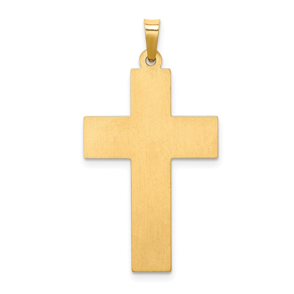 Million Charms 14K Yellow Gold Themed Hollow Polished Rope Edge Latin Cross