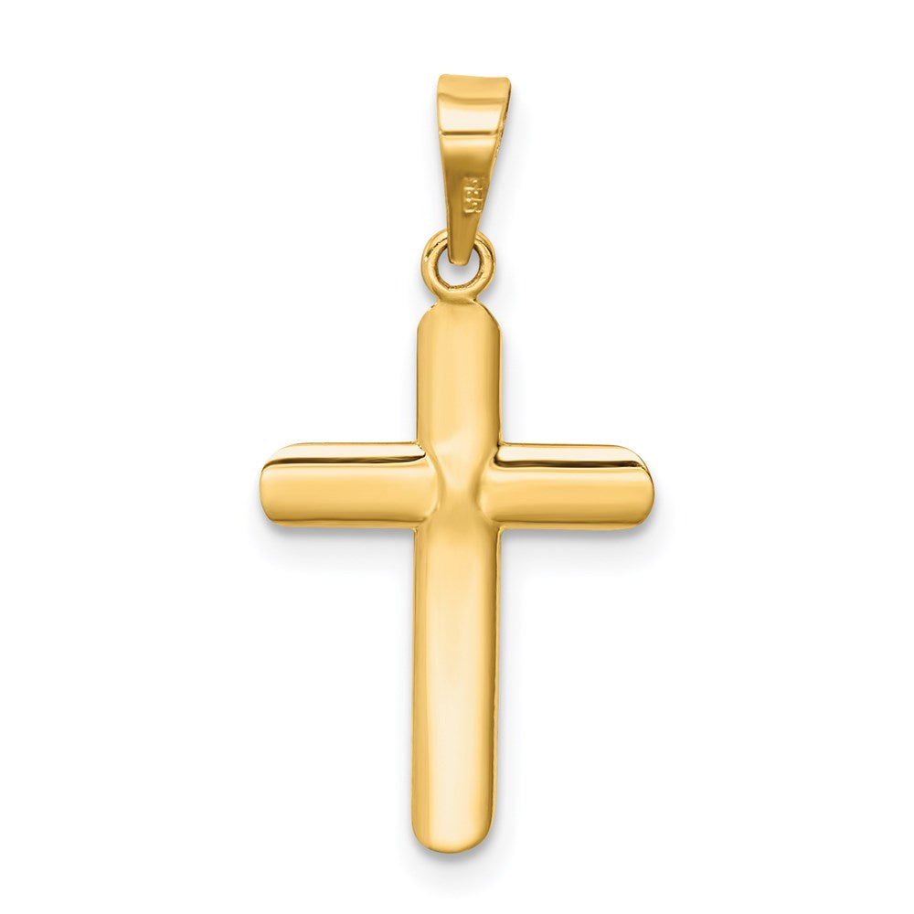 Million Charms 14K Yellow Gold Themed Hollow Latin Relgious Cross Pendant