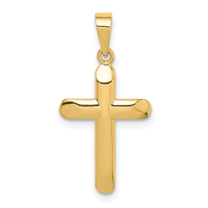 Million Charms 14K Yellow Gold Themed Hollow Latin Relgious Cross Pendant