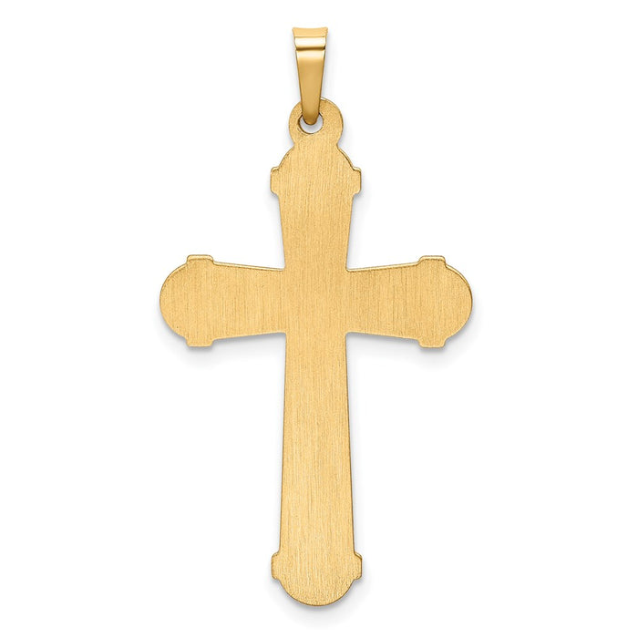 Million Charms 14K Two-Tone Hollow Polished Relgious Cross With Center Cross