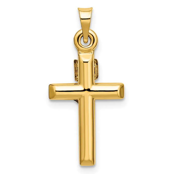 Million Charms 14K Yellow Gold Themed Hollow Relgious Crucifix Pendant