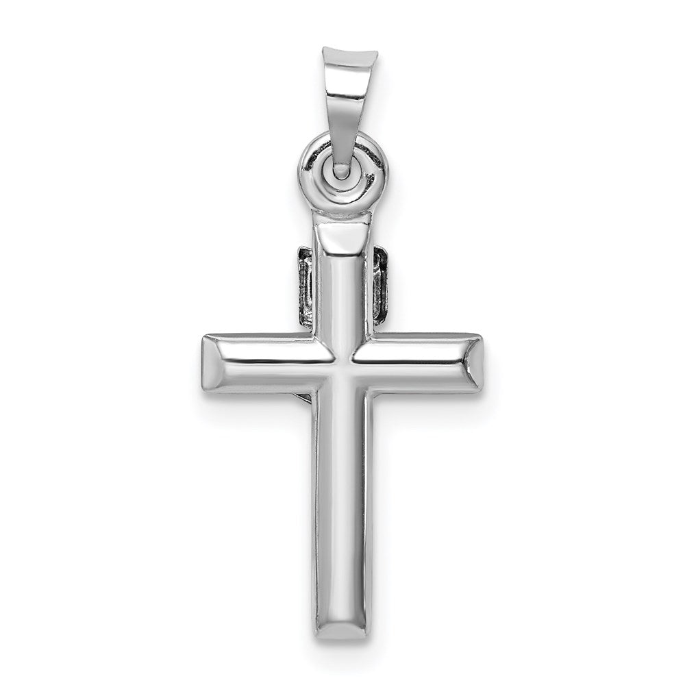 Million Charms 14K White Gold Themed Hollow Relgious Crucifix Pendant