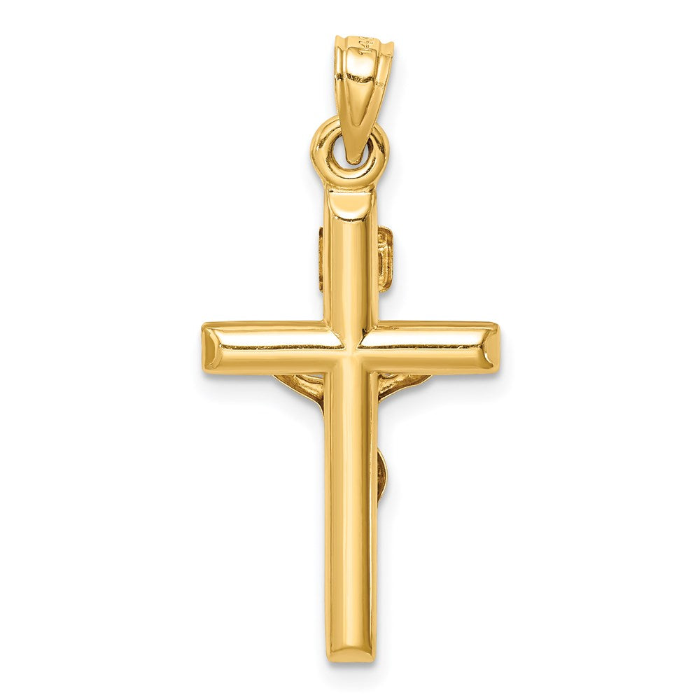 Million Charms 14K Yellow Gold Themed Hollow Relgious Crucifix Pendant