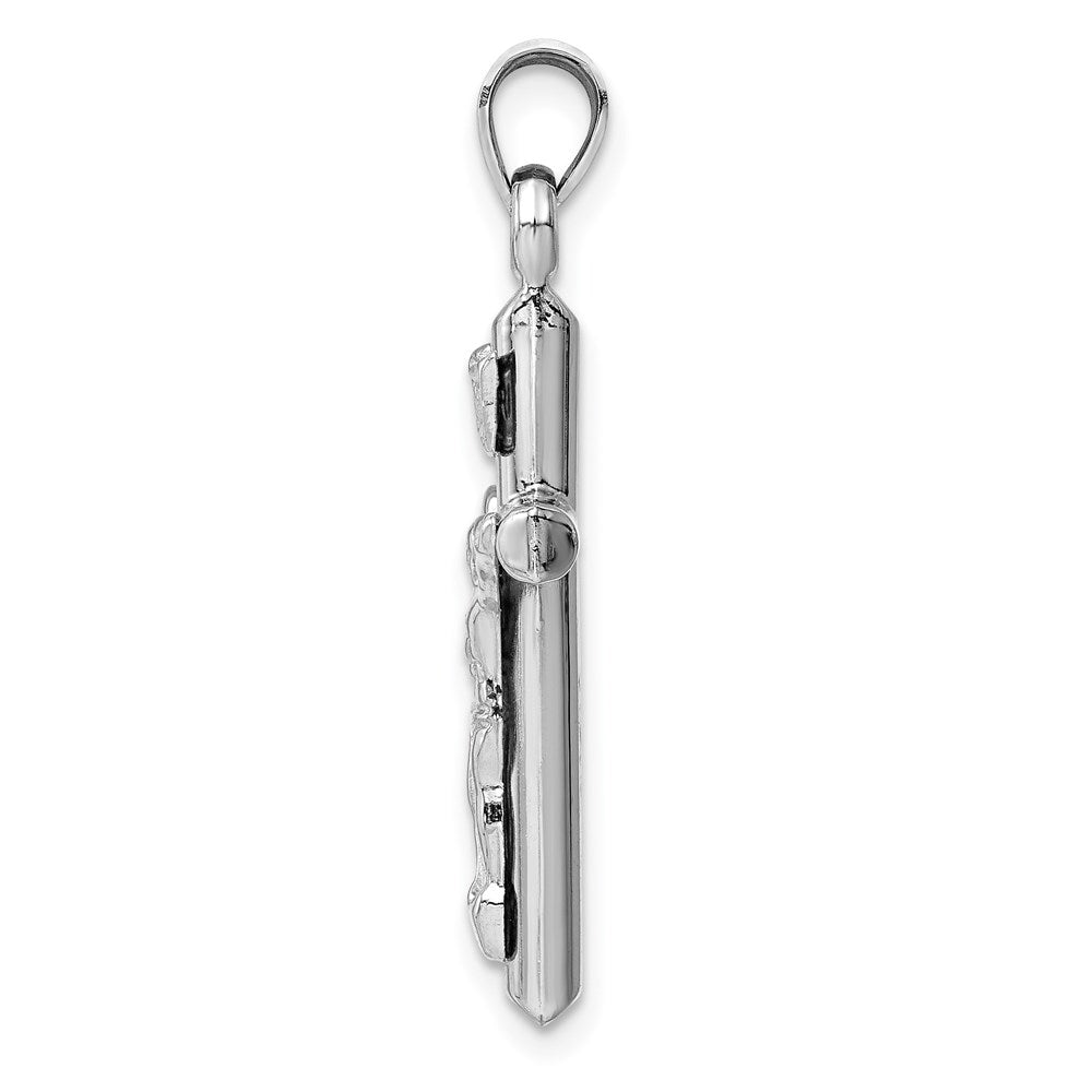 Million Charms 14K White Gold Themed Hollow Relgious Crucifix Pendant