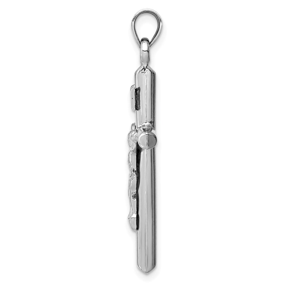 Million Charms 14K White Gold Themed Hollow Relgious Crucifix Pendant