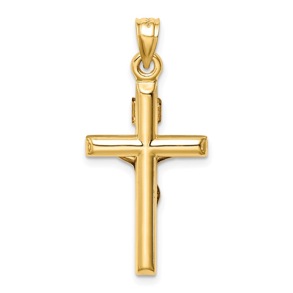 Million Charms 14K Two-Tone Hollow Relgious Crucifix Pendant