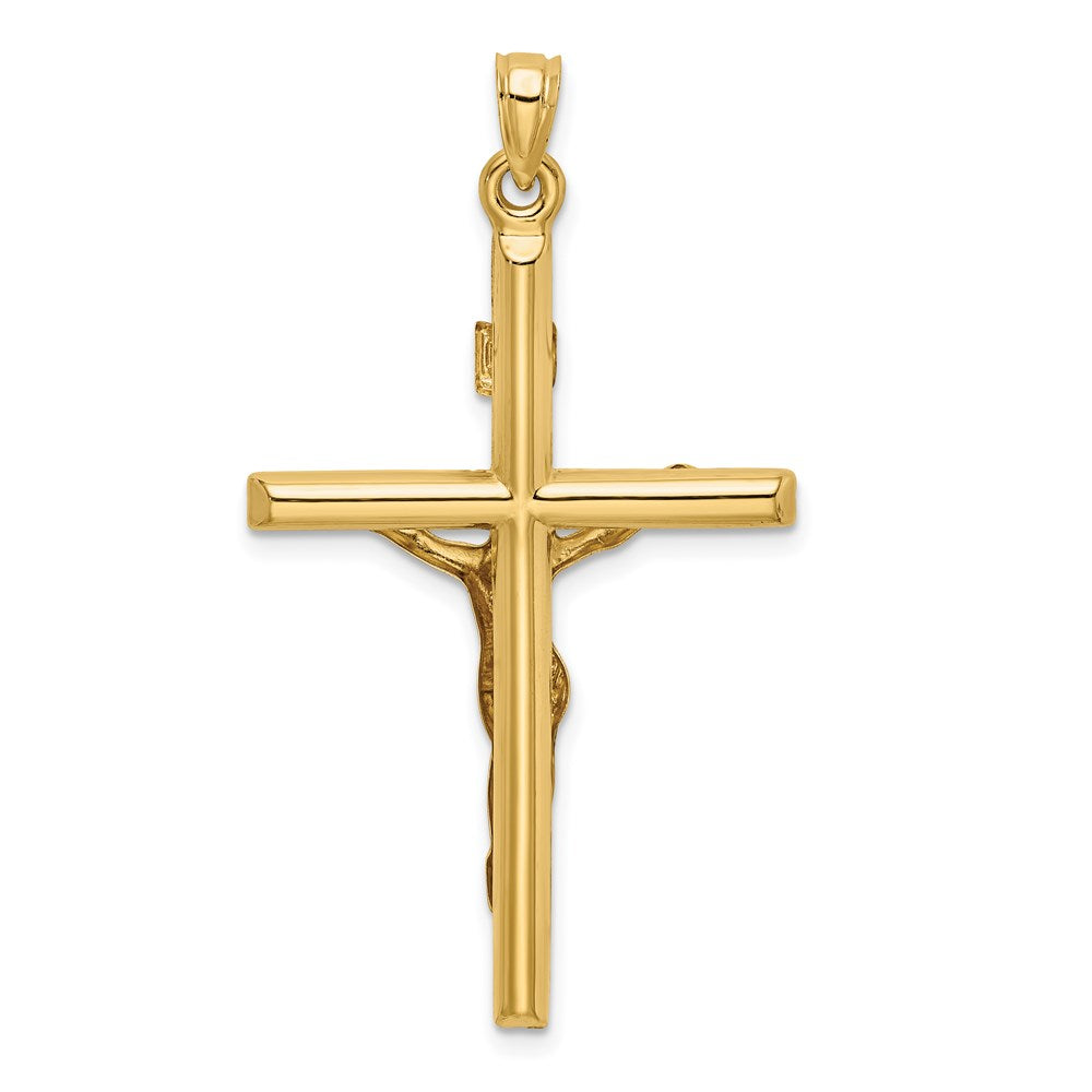 Million Charms 14K Two-Tone Hollow Relgious Crucifix Pendant