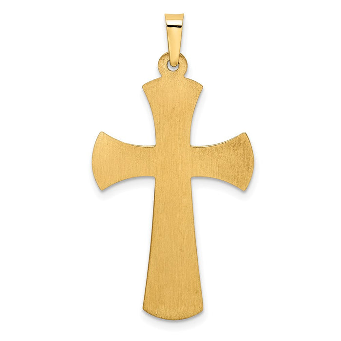 Million Charms 14K Two-Tone Hollow Polished Beaded Edge Crucifix