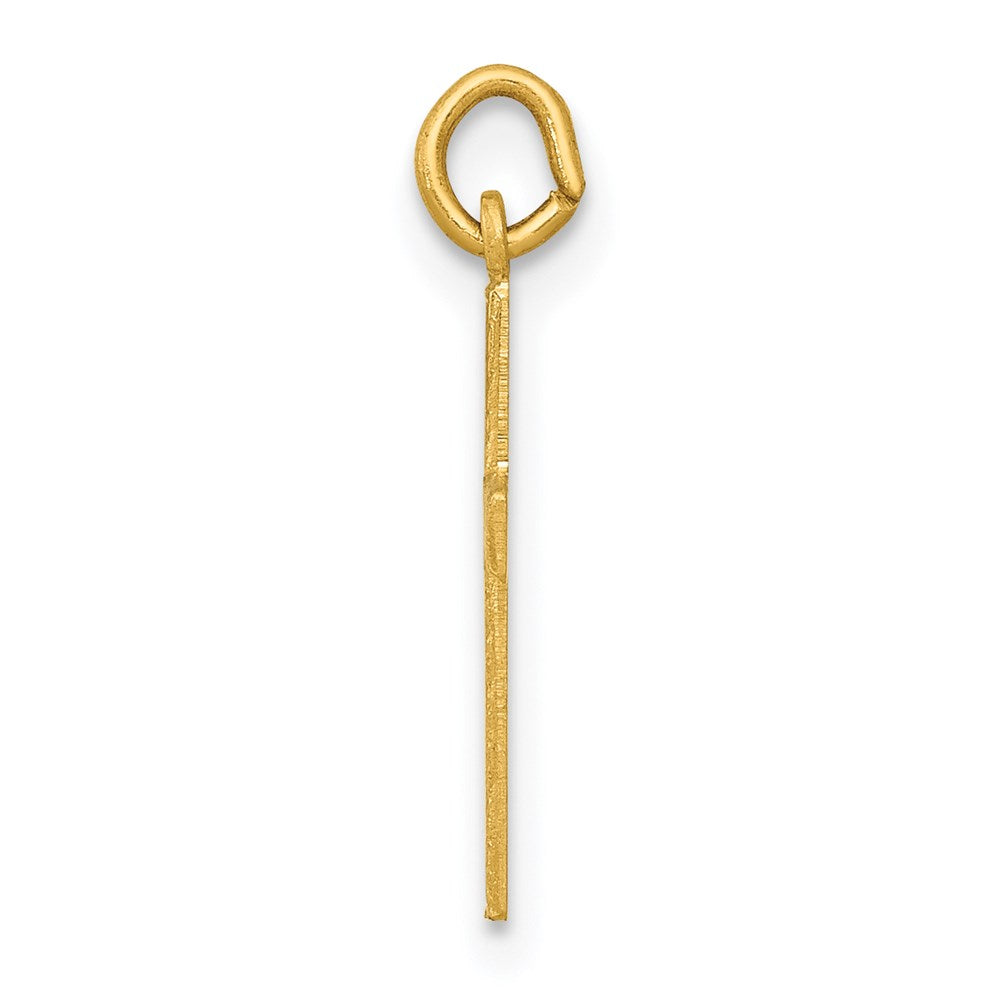 Million Charms 14K Yellow Gold Themed Heart Relgious Cross Charm
