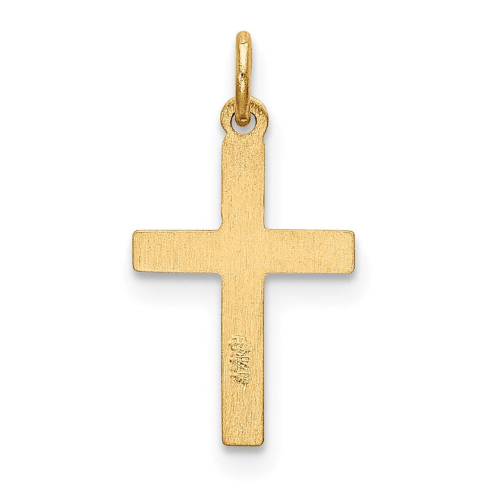 Million Charms 14K Yellow Gold Themed Heart Relgious Cross Charm