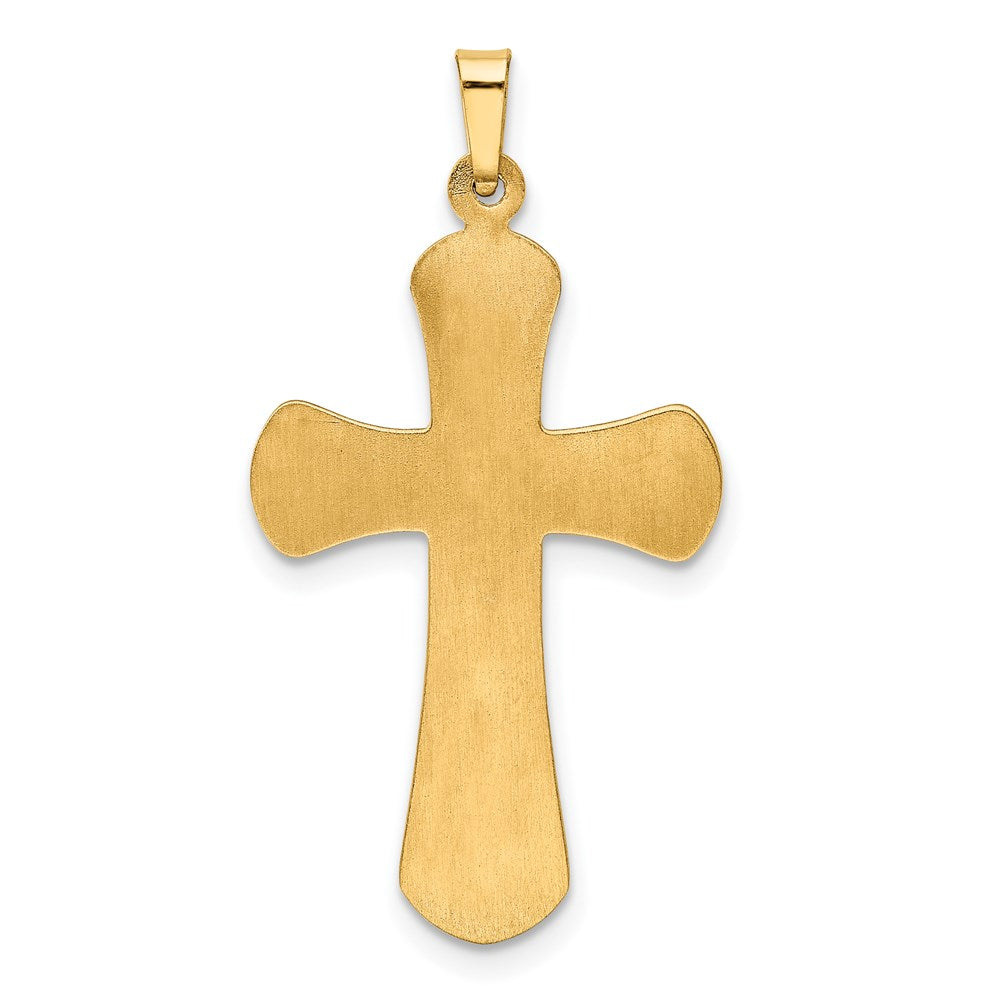 Million Charms 14K Two-Tone Hollow Polished Beaded Edge Crucifix
