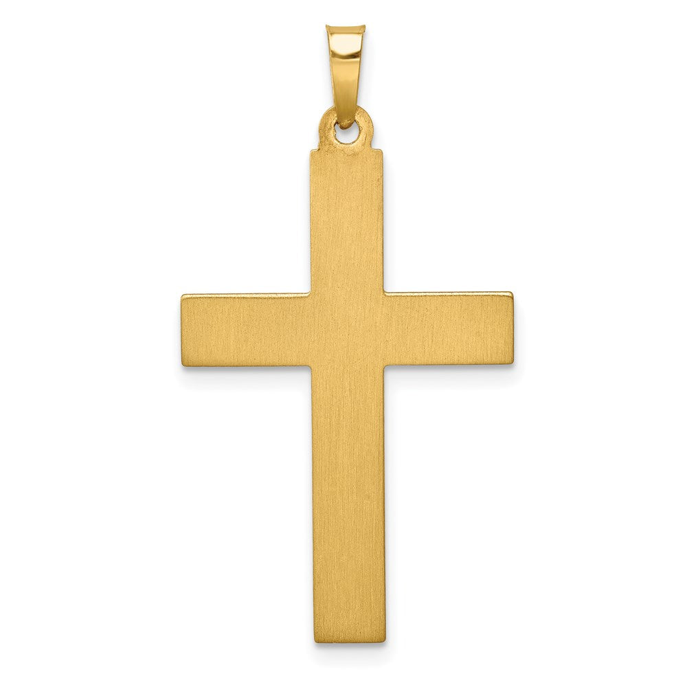 Million Charms 14K Two-Tone Hollow Polished Textured & Striped Latin Crucifix