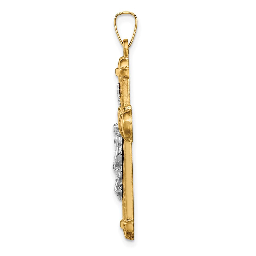 Million Charms 14K Two-Tone Hollow Polished Crucifix