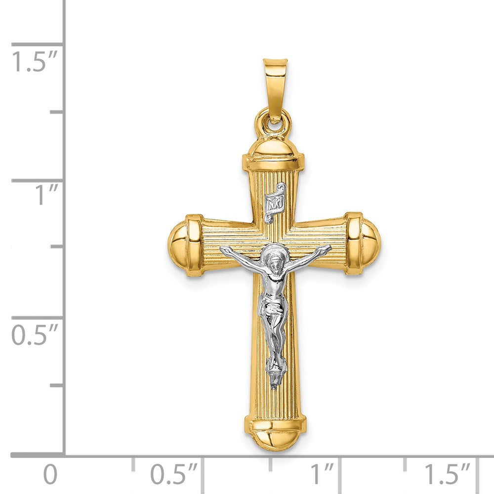 Million Charms 14K Two-Tone Hollow Polished Crucifix