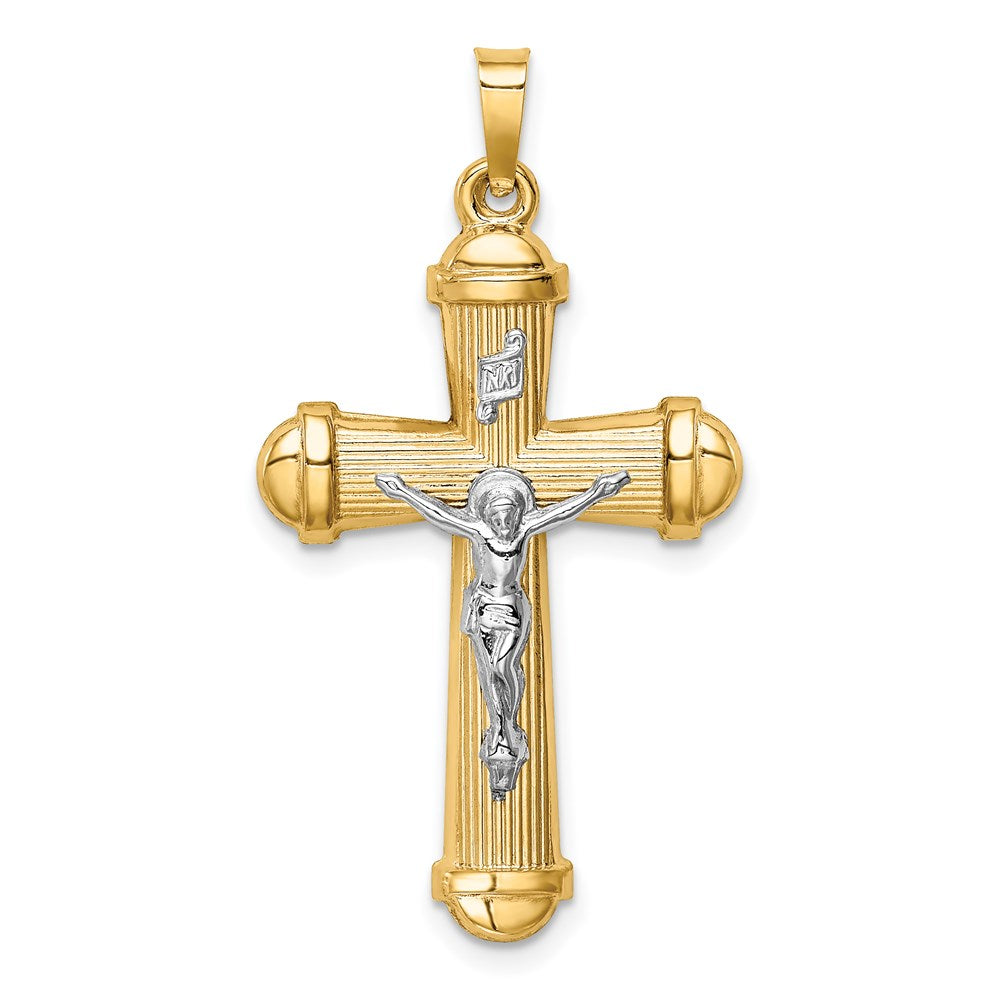 Million Charms 14K Two-Tone Hollow Polished Crucifix