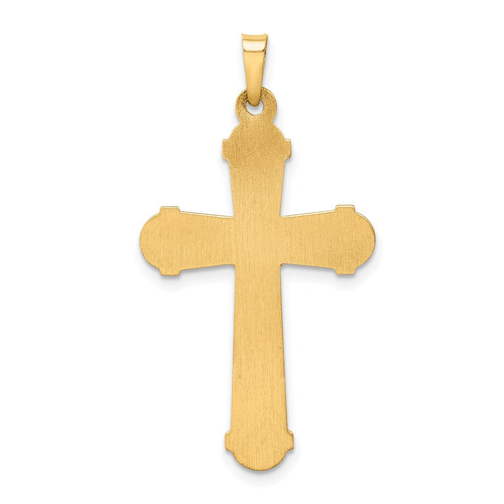 Million Charms 14K Two-Tone Hollow Polished Chevron Design Crucifix