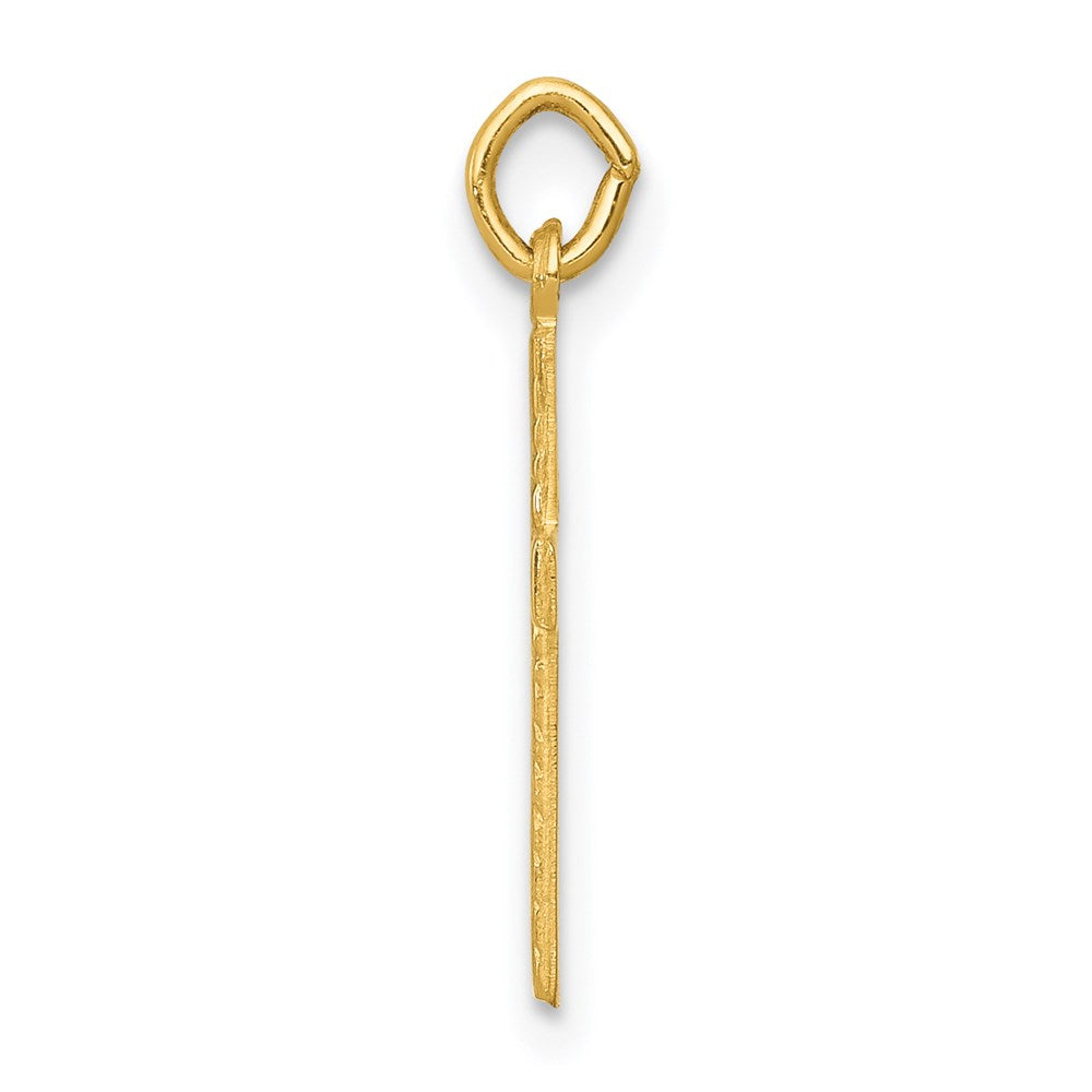 Million Charms 14K Yellow Gold Themed Floral Relgious Cross Charm