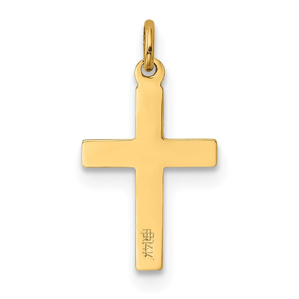Million Charms 14K Yellow Gold Themed Floral Relgious Cross Charm