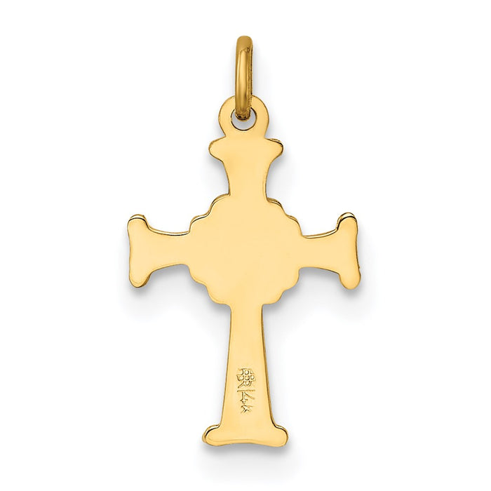 Million Charms 14K Yellow Gold Themed Celtic Relgious Cross Charm