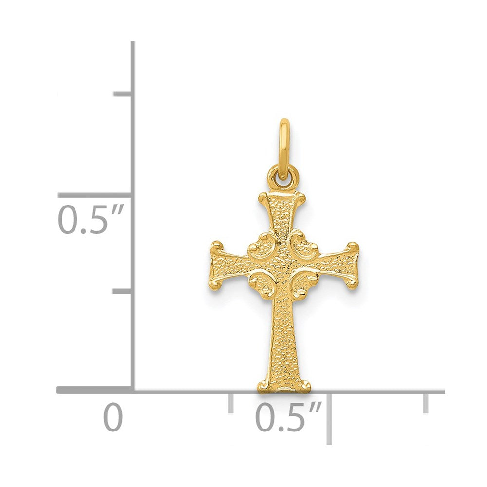 Million Charms 14K Yellow Gold Themed Celtic Relgious Cross Charm