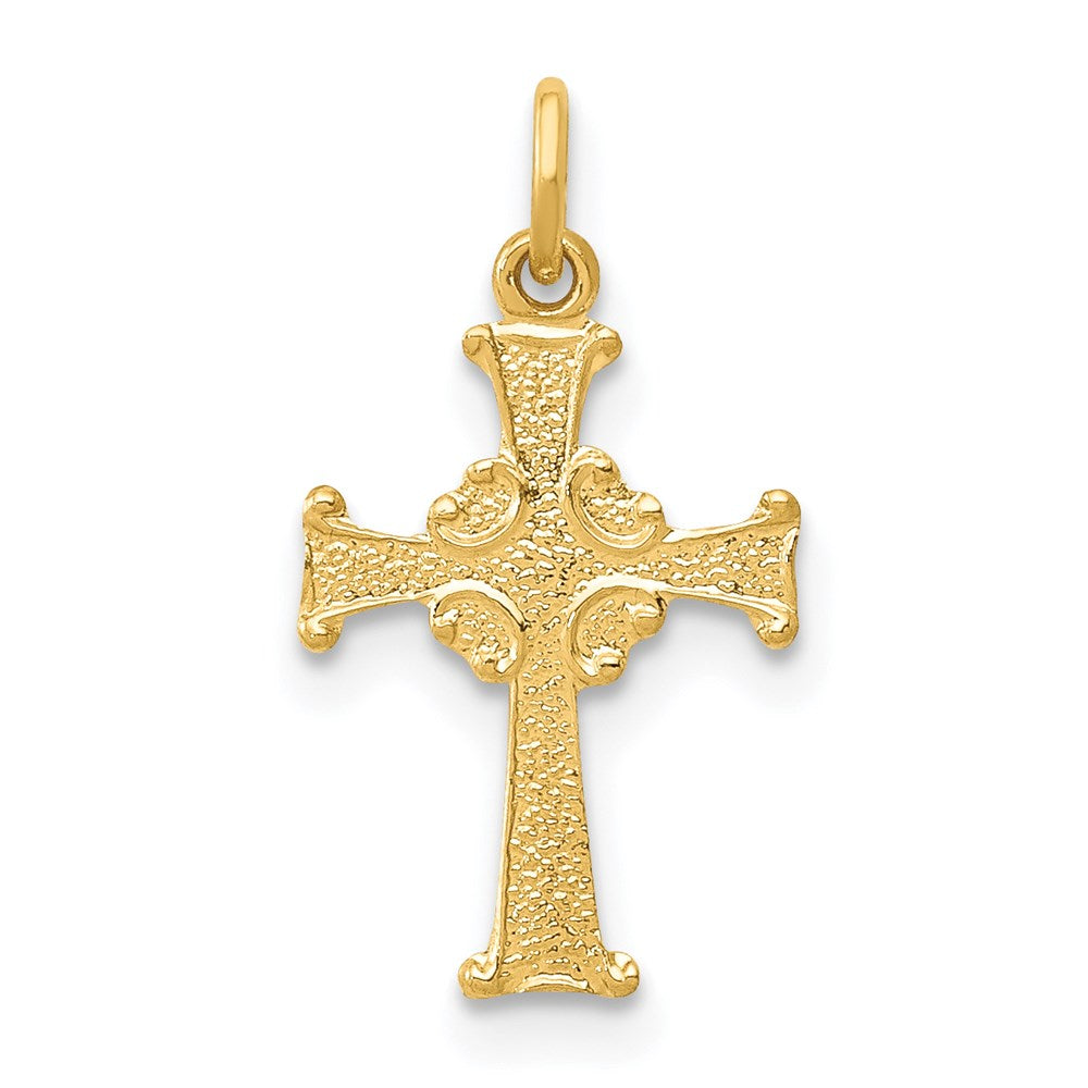Million Charms 14K Yellow Gold Themed Celtic Relgious Cross Charm