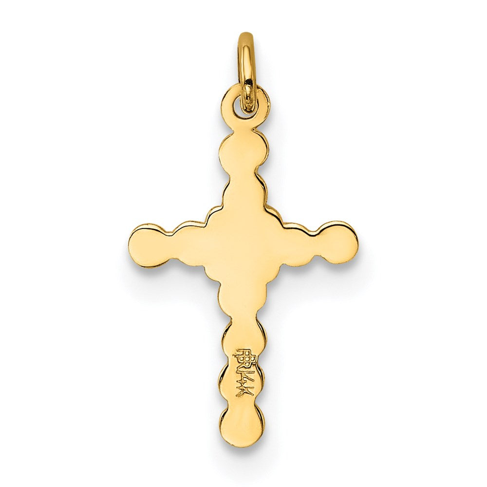 Million Charms 14K Yellow Gold Themed Small Polished Relgious Cross Charm