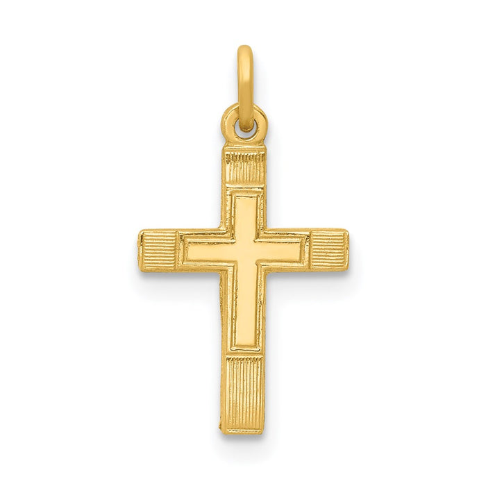 Million Charms 14K Yellow Gold Themed Small Relgious Cross Charm