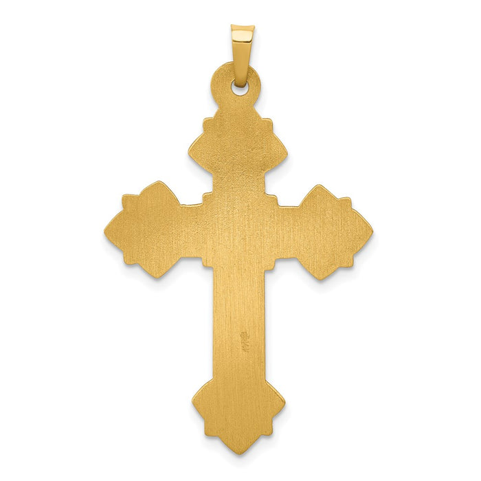 Million Charms 14K Yellow Gold Themed Hollow Relgious Cross Pendant