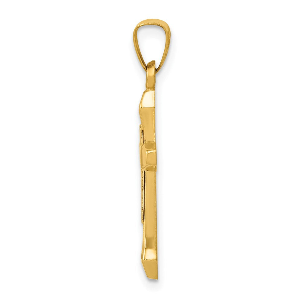 Million Charms 14K Two-Tone Hollow Relgious Cross Pendant