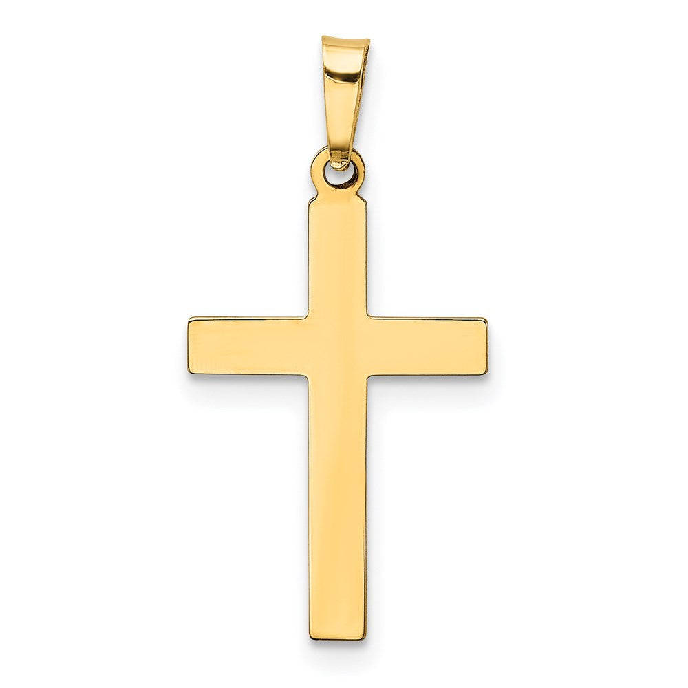 Million Charms 14K Yellow Gold Themed Hollow Relgious Cross Pendant