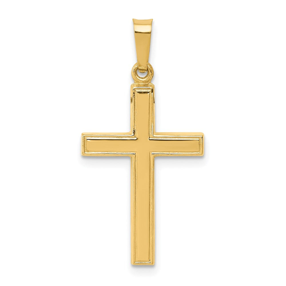 Million Charms 14K Yellow Gold Themed Hollow Relgious Cross Pendant