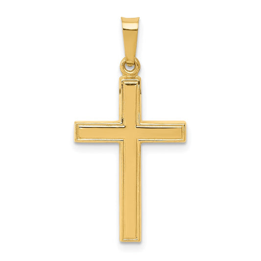 Million Charms 14K Yellow Gold Themed Hollow Relgious Cross Pendant
