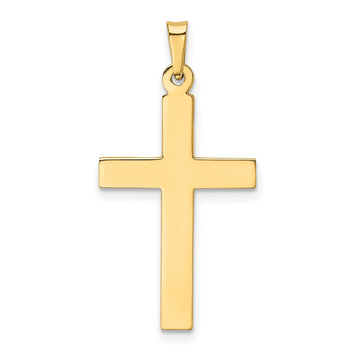 Million Charms 14K Yellow Gold Themed Hollow Relgious Cross Pendant