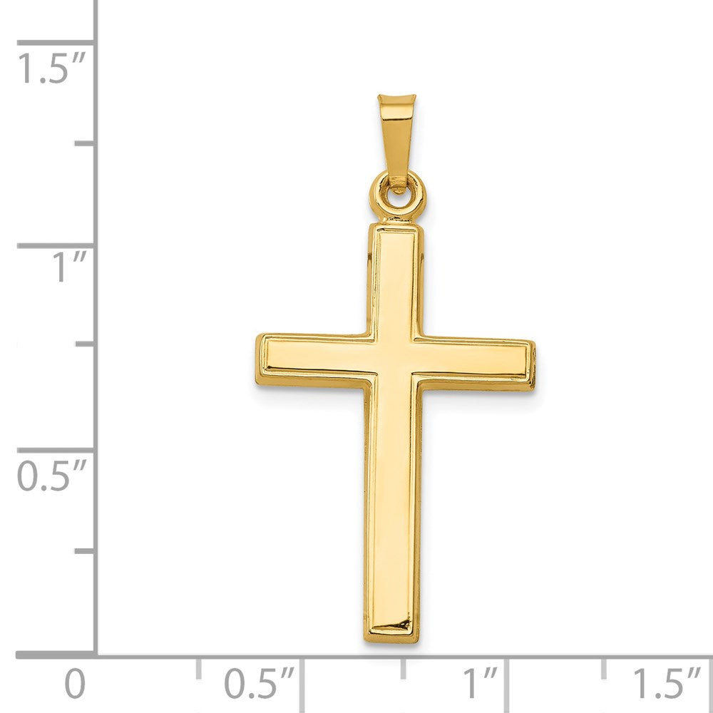 Million Charms 14K Yellow Gold Themed Hollow Relgious Cross Pendant