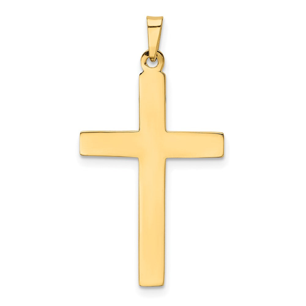 Million Charms 14K Yellow Gold Themed Hollow Relgious Cross Pendant