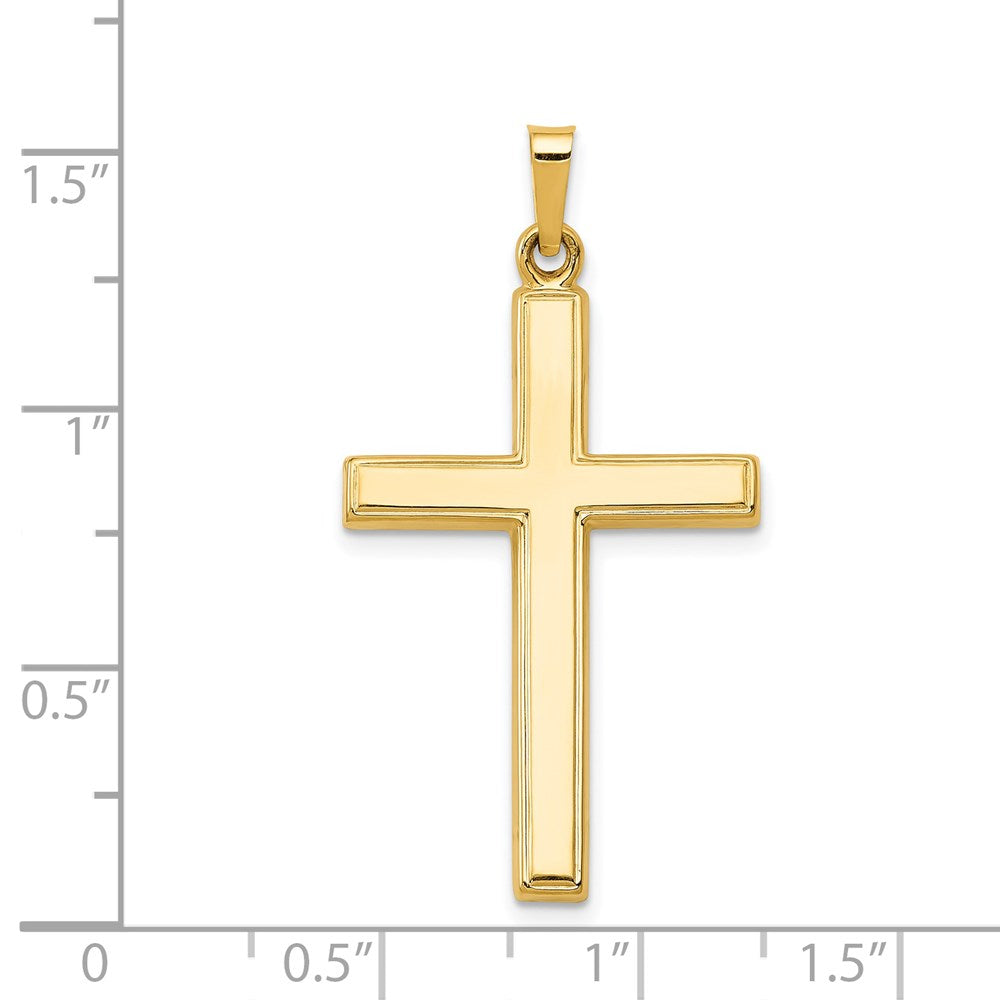Million Charms 14K Yellow Gold Themed Hollow Relgious Cross Pendant