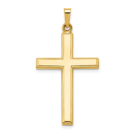 Million Charms 14K Yellow Gold Themed Hollow Relgious Cross Pendant