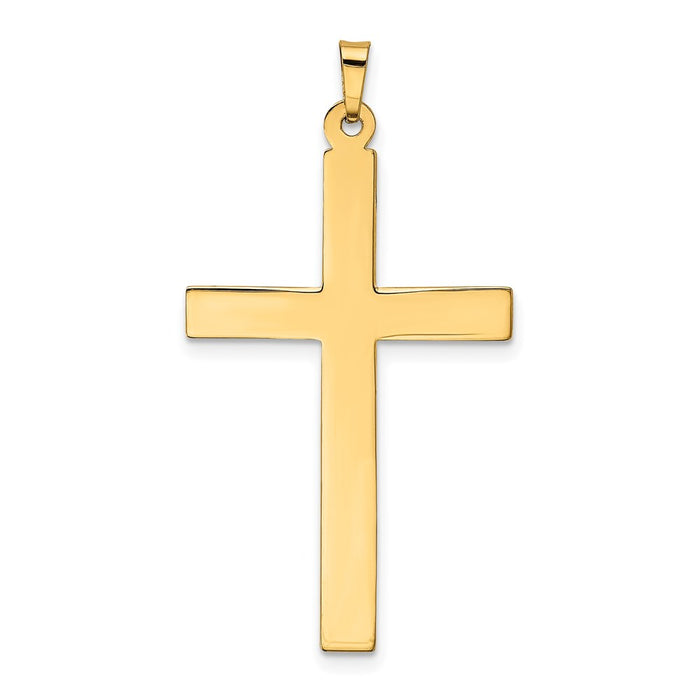 Million Charms 14K Yellow Gold Themed Hollow Relgious Cross Pendant