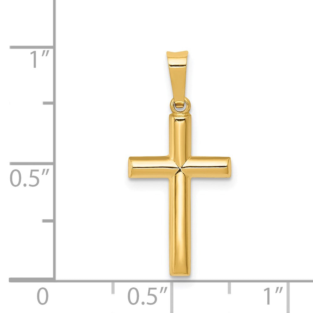Million Charms 14K Yellow Gold Themed Hollow Relgious Cross Pendant