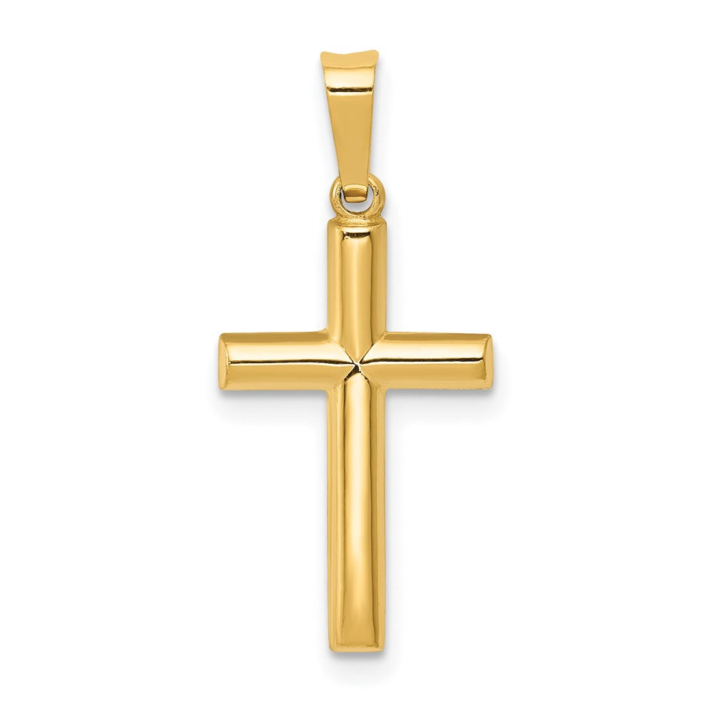 Million Charms 14K Yellow Gold Themed Hollow Relgious Cross Pendant